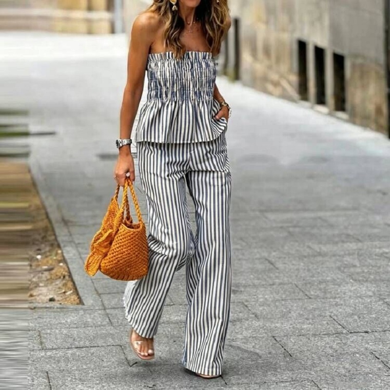 Completo Estivo a Righe per Va - Strapless Bra Backless recensione e prezzo